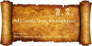 Mészáros Krisztina névjegykártya